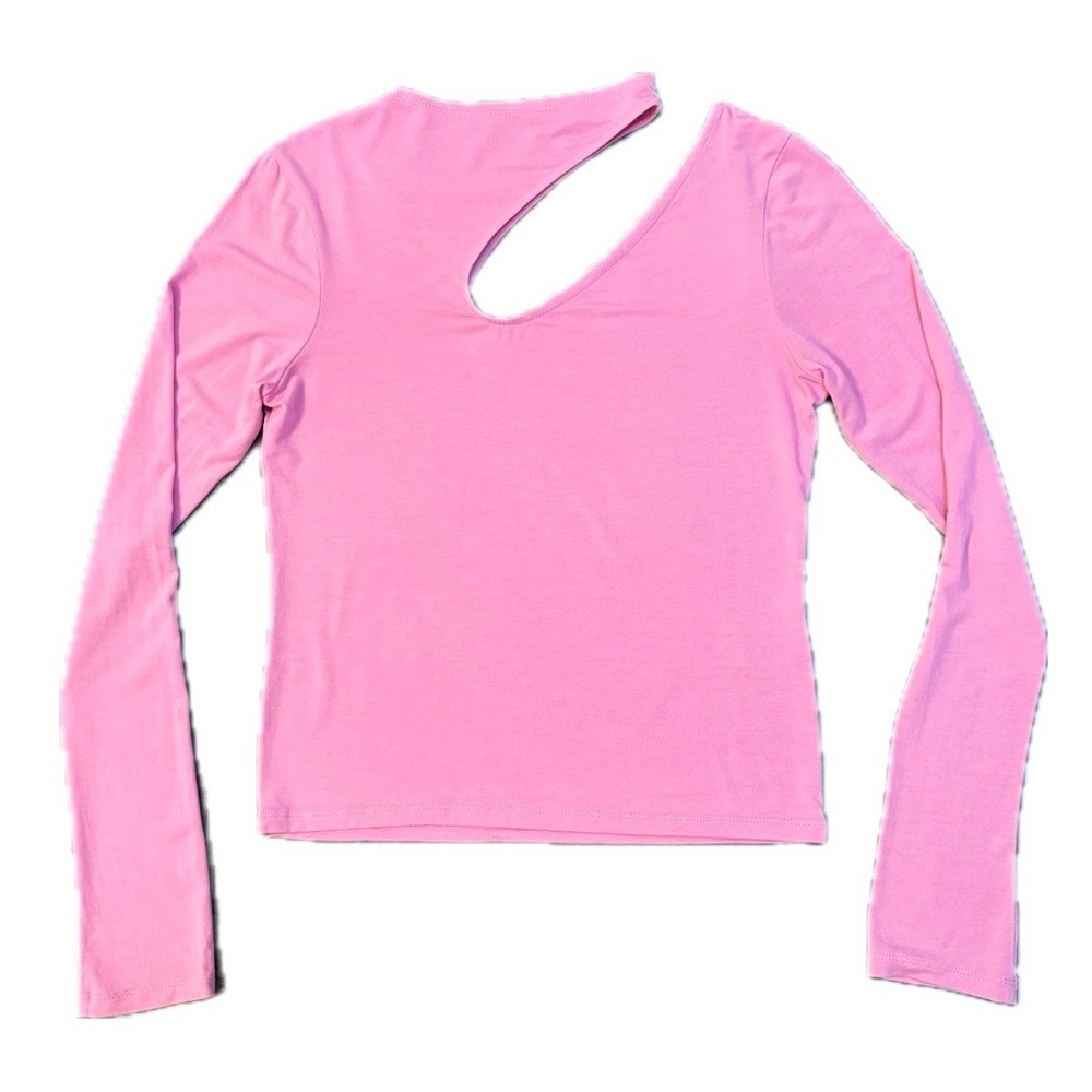 LAPOINTE Matte Viscose Asymmetric Top Longsleeve Pink Small